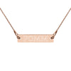 POMM Engraved Silver Bar Chain Necklace