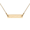 POMM Engraved Silver Bar Chain Necklace