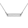 POMM Engraved Silver Bar Chain Necklace